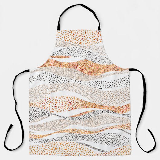 Pointillism Wavy Polka: Schattige Doodle Textiel Schort (Voorkant)