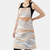 Pointillism Wavy Polka: Schattige Doodle Textiel Schort (Insitu)