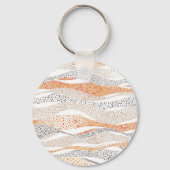 Pointillism Wavy Polka: Schattige Doodle Textiel Sleutelhanger (Voorkant)