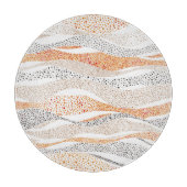 Pointillism Wavy Polka: Schattige Doodle Textiel Snijplank (Voorkant)