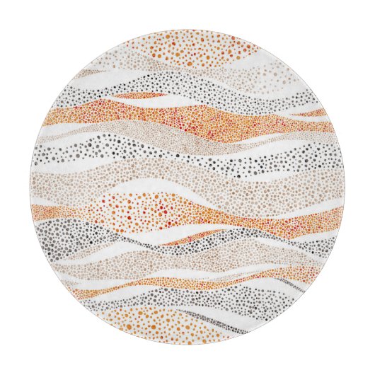 Pointillism Wavy Polka: Schattige Doodle Textiel Snijplank (Voorkant)