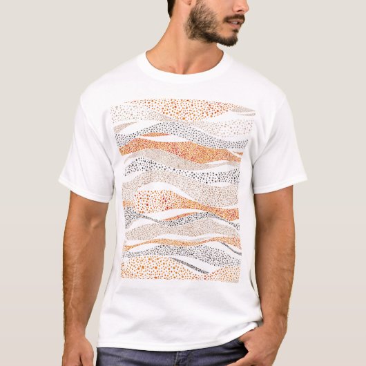 Pointillism Wavy Polka: Schattige Doodle Textiel T-shirt (Voorkant)