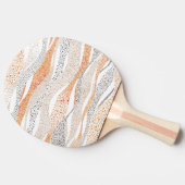 Pointillism Wavy Polka: Schattige Doodle Textiel Tafeltennisbatje (Zijkant)