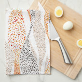 Pointillism Wavy Polka: Schattige Doodle Textiel Theedoek (Quarter Fold)