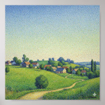 Pointillisme Dorpslandschap