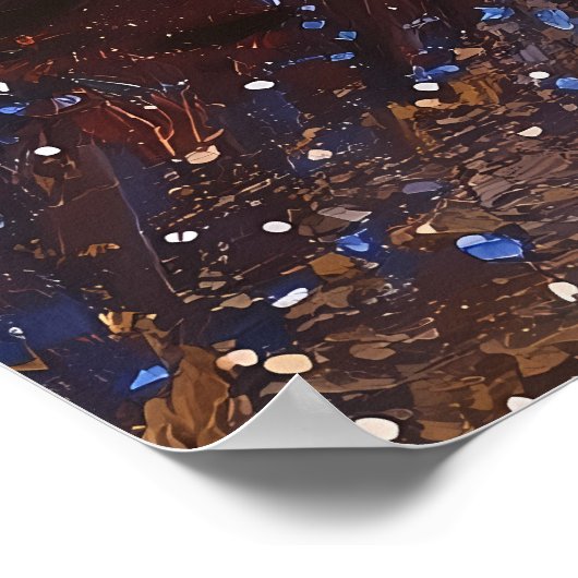 Pointillisme Gitaar van Sunlit Window – Vibrant Poster (Hoek)