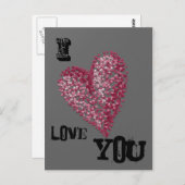 Pointillisme Hart Briefkaart (Voorkant / Achterkant)