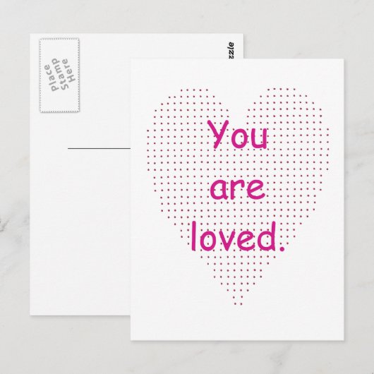 Pointillisme Hart Je bent geliefd Briefkaarten (Voorkant / Achterkant)