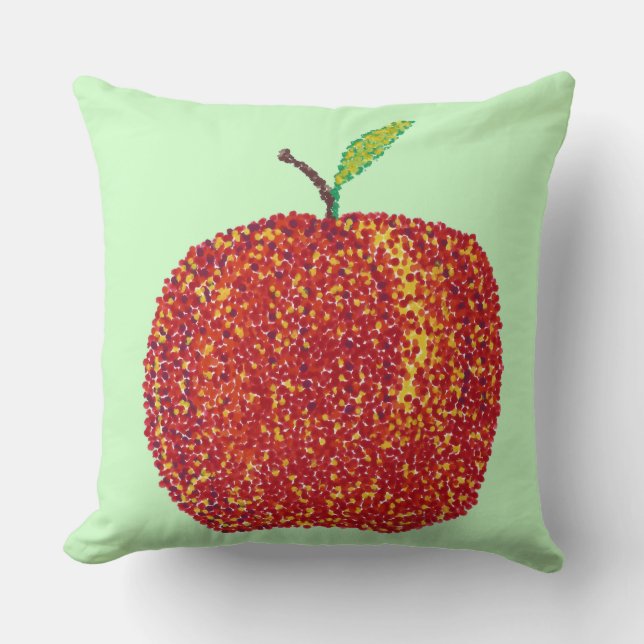pointillisme hele rijpe appel Sierkussennen Kussen (Voorkant)
