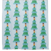 Pointillisme kerstbomen — gordijnen (Voorkant)