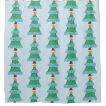 Pointillisme kerstbomen — gordijnen