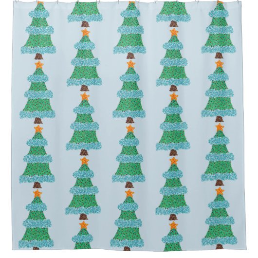 Pointillisme kerstbomen — gordijnen (Voorkant)