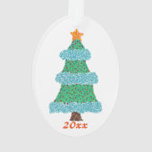 Pointillisme Kerstboomjaar 20xx Ornamenten (achterkant)