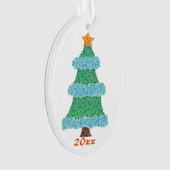 Pointillisme Kerstboomjaar 20xx Ornamenten (voorkant)