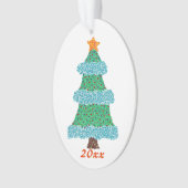 Pointillisme Kerstboomjaar 20xx Ornamenten (voorkant)