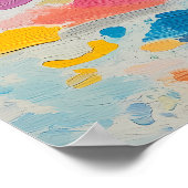 Pointillisme Kinderschilderkunst in een zonovergot Poster (Hoek)