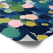 Pointillisme koppel genieten van thee buiten poster (Hoek)