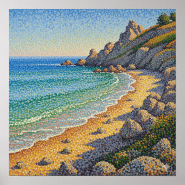 Pointillisme Kustlandschap Poster