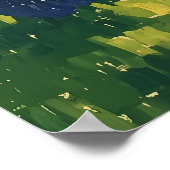 Pointillisme Park Scene met levendige zomerkleuren Poster (Hoek)