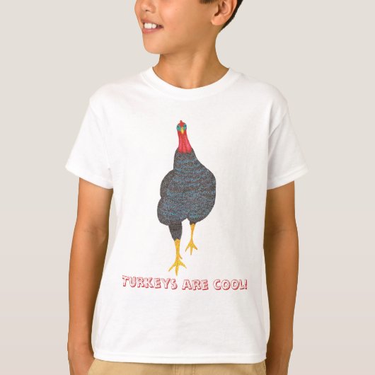 Pointillisme Turkije Strut, kalkoenen zijn coole t T-shirt (Voorkant)