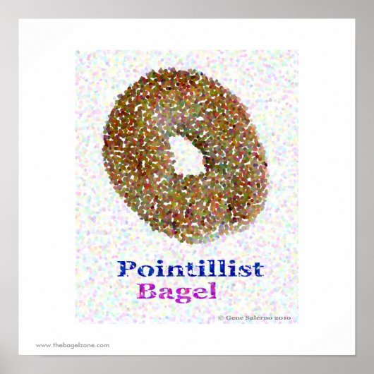 Pointillist Bagel Poster (Voorkant)