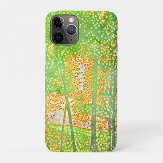 Pointillist bomen Hoesje-Mate iPhone case (Achterkant)