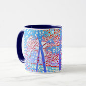 Pointillist bomen mok (Voorkant links)