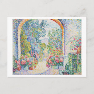 Pointillist Tuin in Saint-Tropez Schilderen Briefkaart