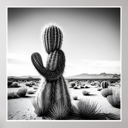 Pointing Cactus - Kunstdruk Poster (Voorkant)