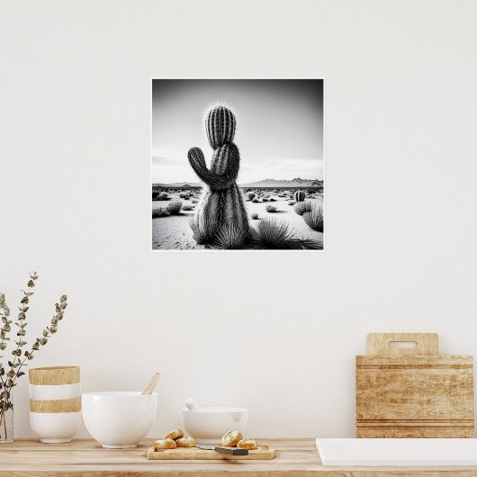 Pointing Cactus - Kunstdruk Poster (Keuken)