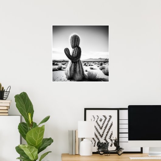 Pointing Cactus - Kunstdruk Poster (Thuiskantoor)