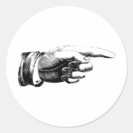 Pointing Finger zwarte en witte sticker