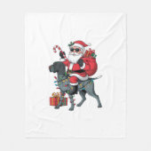 Pointing Hondenliefhebber Funny Santa Riding Point Fleece Deken (Voorkant)