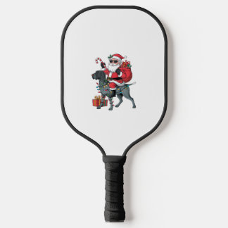 Pointing Hondenliefhebber Funny Santa Riding Point Pickleball Paddle