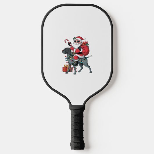 Pointing Hondenliefhebber Funny Santa Riding Point Pickleball Paddle (Voorkant)