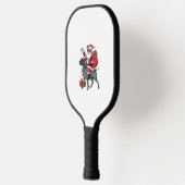 Pointing Hondenliefhebber Funny Santa Riding Point Pickleball Paddle (Links)