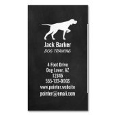Pointing Pointer Dog Silhouette Chalkboard Style B Magnetisch Visitekaartje (Voorkant Verticaal)