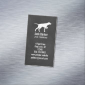 Pointing Pointer Dog Silhouette Chalkboard Style B Magnetisch Visitekaartje (Voorbeeld)