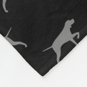 Pointing Pointer Dog Silhouettes Pattern Fleece Deken (Hoek)