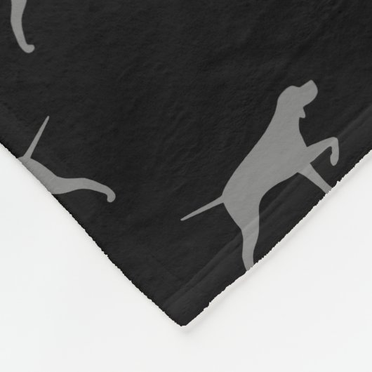 Pointing Pointer Dog Silhouettes Pattern Fleece Deken (Hoek)