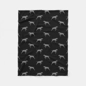Pointing Pointer Dog Silhouettes Pattern Fleece Deken (Voorkant)