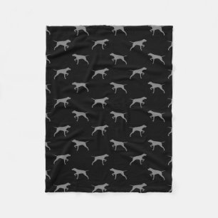 Pointing Pointer Dog Silhouettes Pattern Fleece Deken