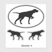 Pointing Pointer Dog Silhouettes Vinylsticker Set Sticker (Vel)