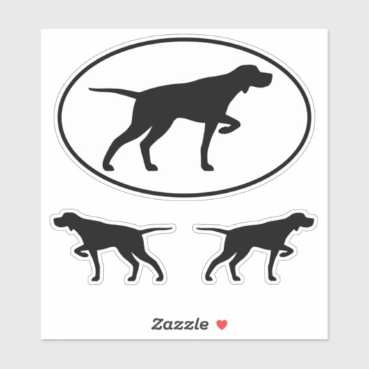 Pointing Pointer Dog Silhouettes Vinylsticker Set Sticker (Vel)