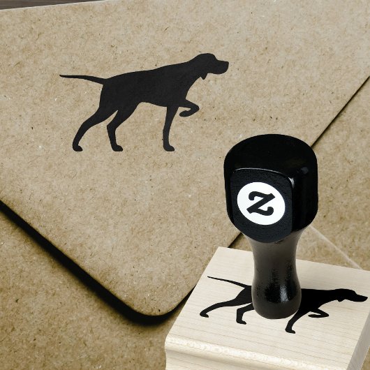 Pointing Pointer Hondenras Silhouette Rubber Stamp Rubberstempel