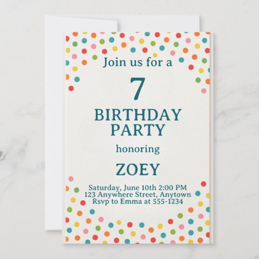 Points Birthday Party  Kaart (Voorkant)