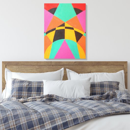 Points of Green Balance Modern Canvas Print (Insitu (Slaapkamer))