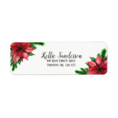 Pointsetta de Etiketten van het Adres van de Terug (Voorkant)