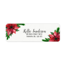 Pointsetta de Etiketten van het Adres van de Terug