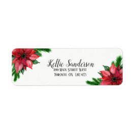 Pointsetta de Etiketten van het Adres van de Terug